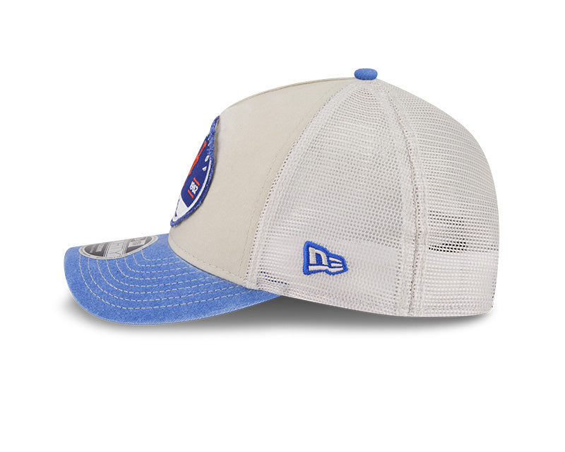 New Era New York Mets Frayed M-Crown A-Frame 9FORTY Trucker Adjustable Hat