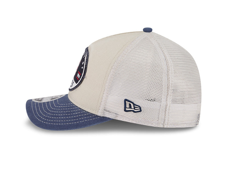 New Era Boston Red Sox Frayed M-Crown A-Frame 9FORTY Trucker Adjustable Hat