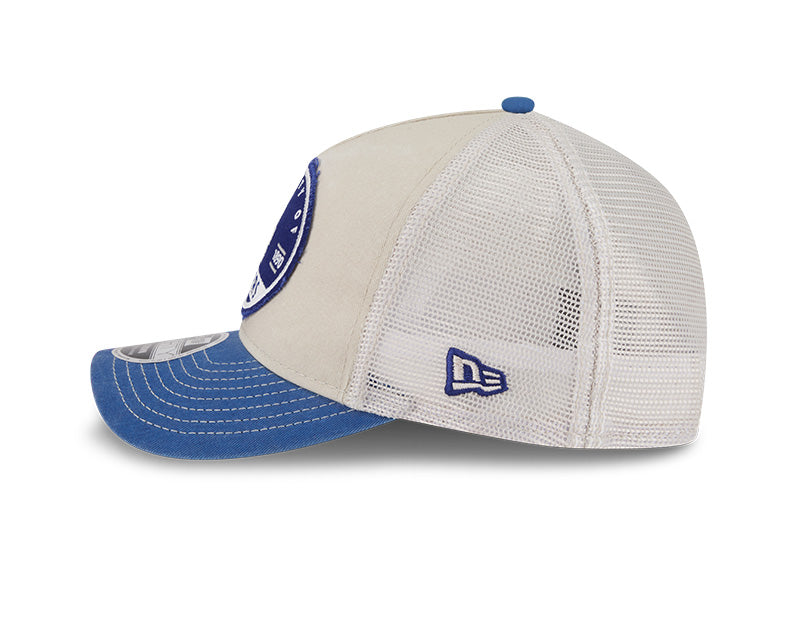 New Era Los Angeles Dodgers Frayed M-Crown A-Frame 9FORTY Trucker Adjustable Hat
