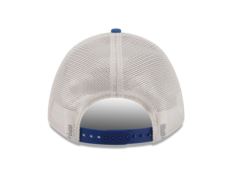 New Era Los Angeles Dodgers Frayed M-Crown A-Frame 9FORTY Trucker Adjustable Hat