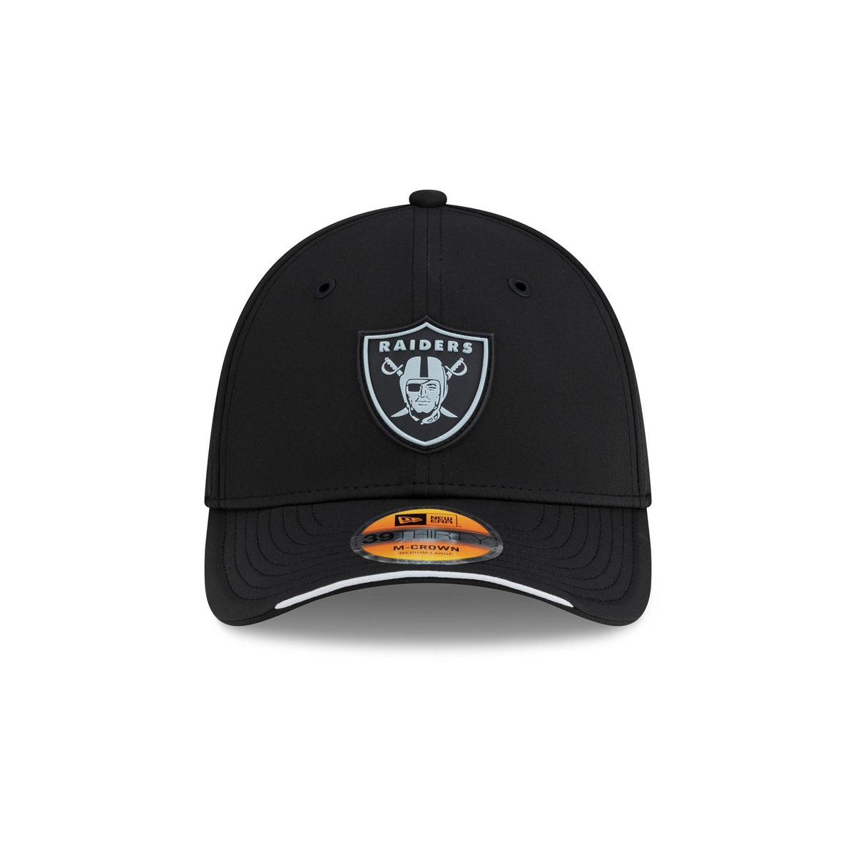 New Era Las Vegas Raiders 2026 Sideline 39THIRTY M-Crown stretch fit hat front