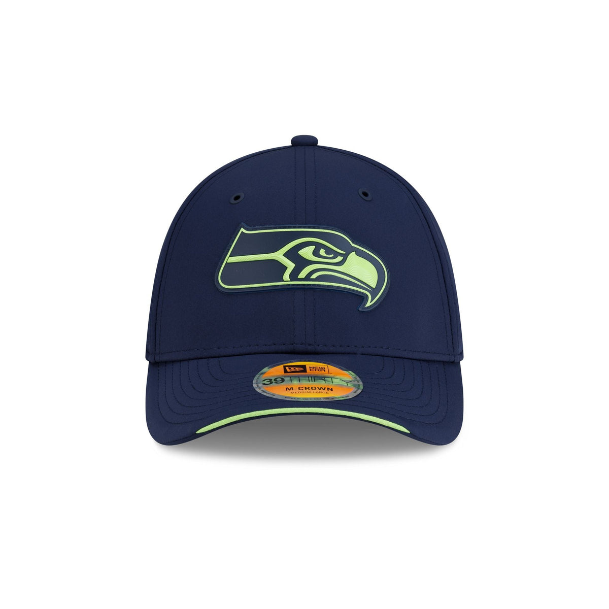New Era Seattle Seahawks 2026 Sideline 39THIRTY M-Crown stretch fit hat front