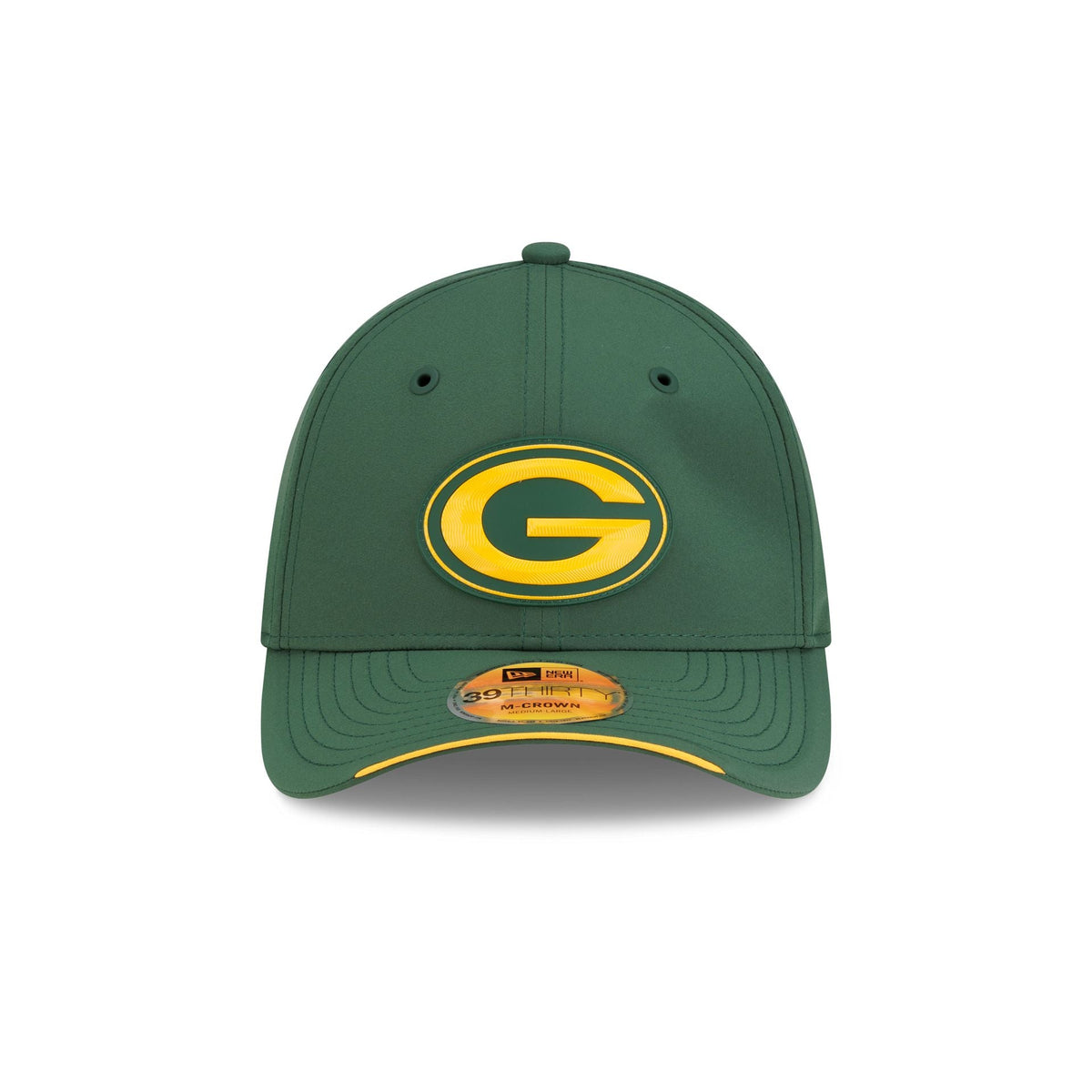 New Era Green Bay Packers 2026 Sideline 39THIRTY M-Crown stretch fit hat front