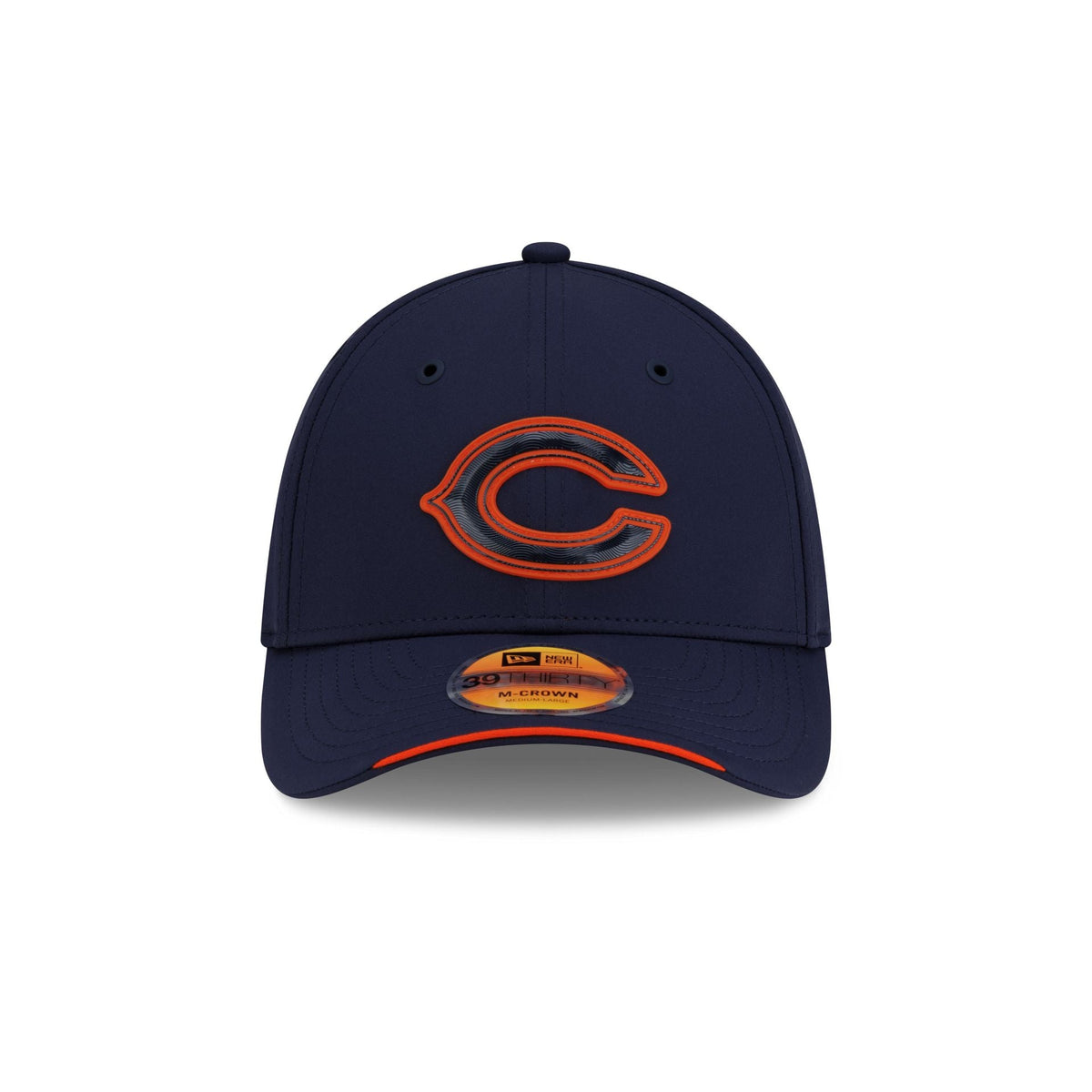 New Era Chicago Bears 2026 Sideline 39THIRTY M-Crown stretch fit hat front