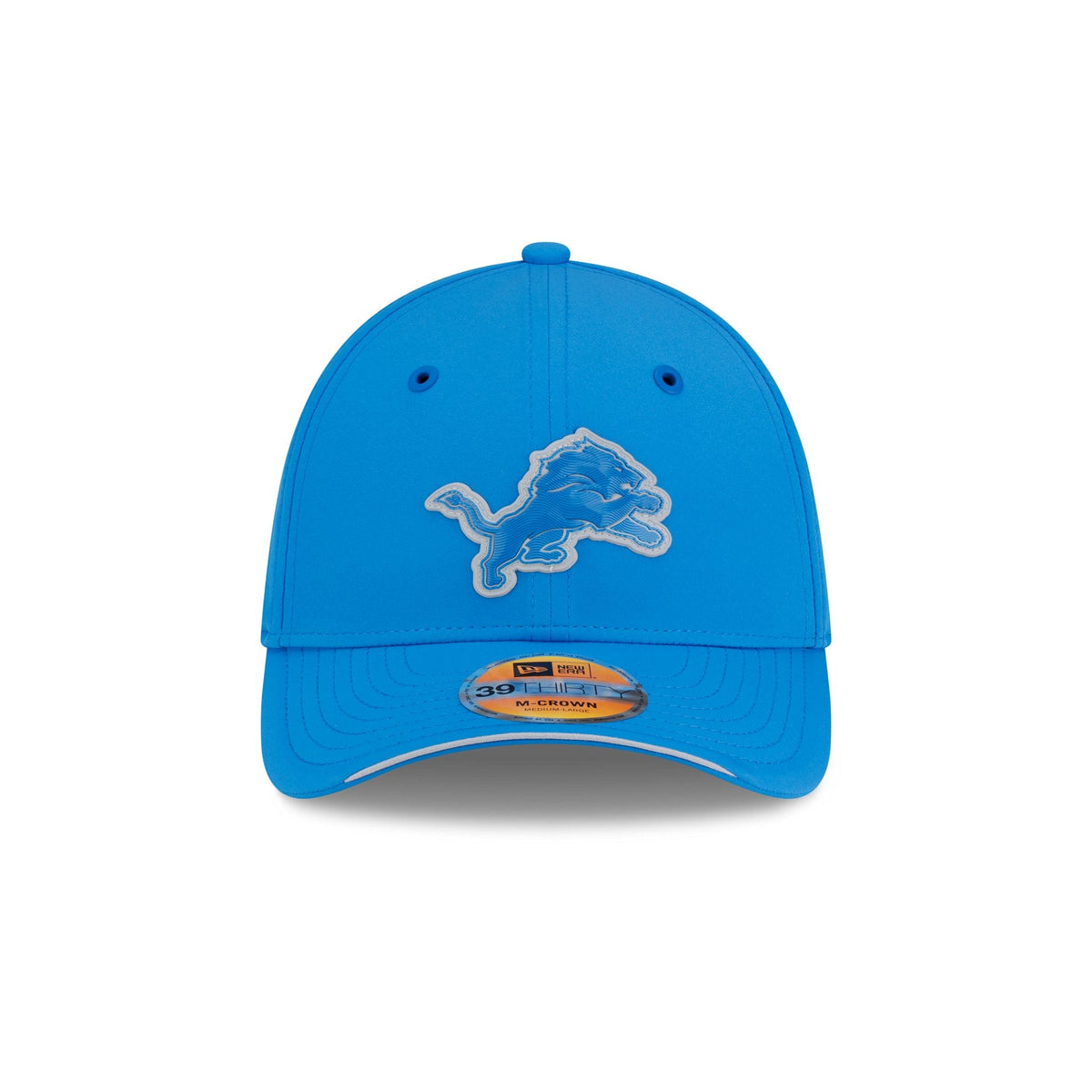 New Era Detroit Lions 2026 Sideline 39THIRTY M-Crown stretch fit hat front