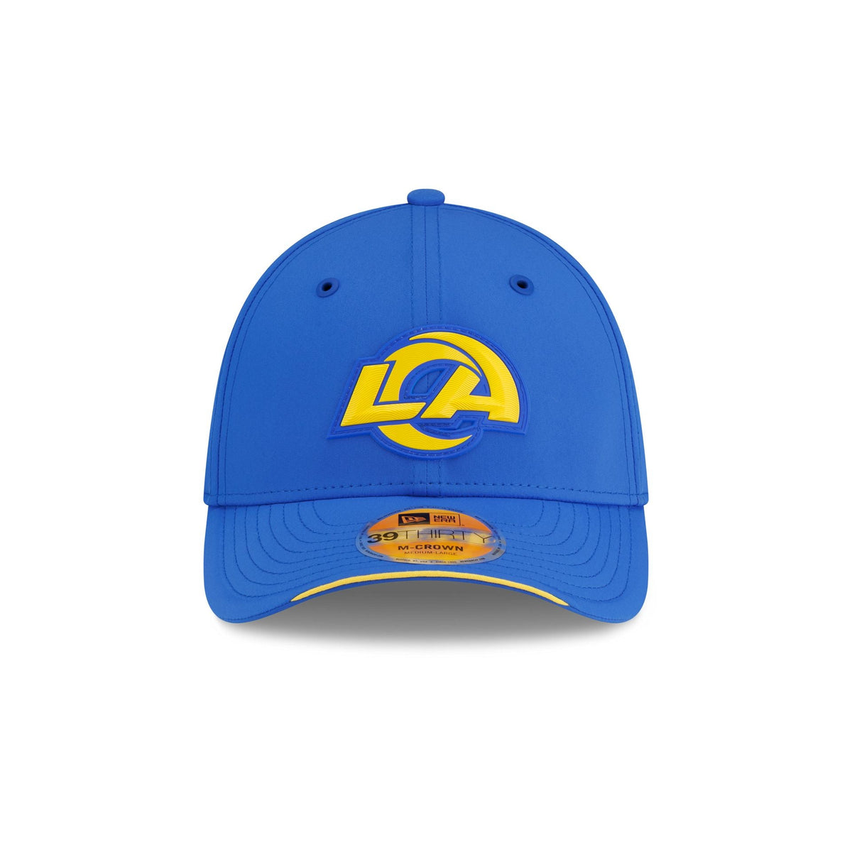 New Era Los Angeles Rams 2026 Sideline 39THIRTY M-Crown stretch fit hat front
