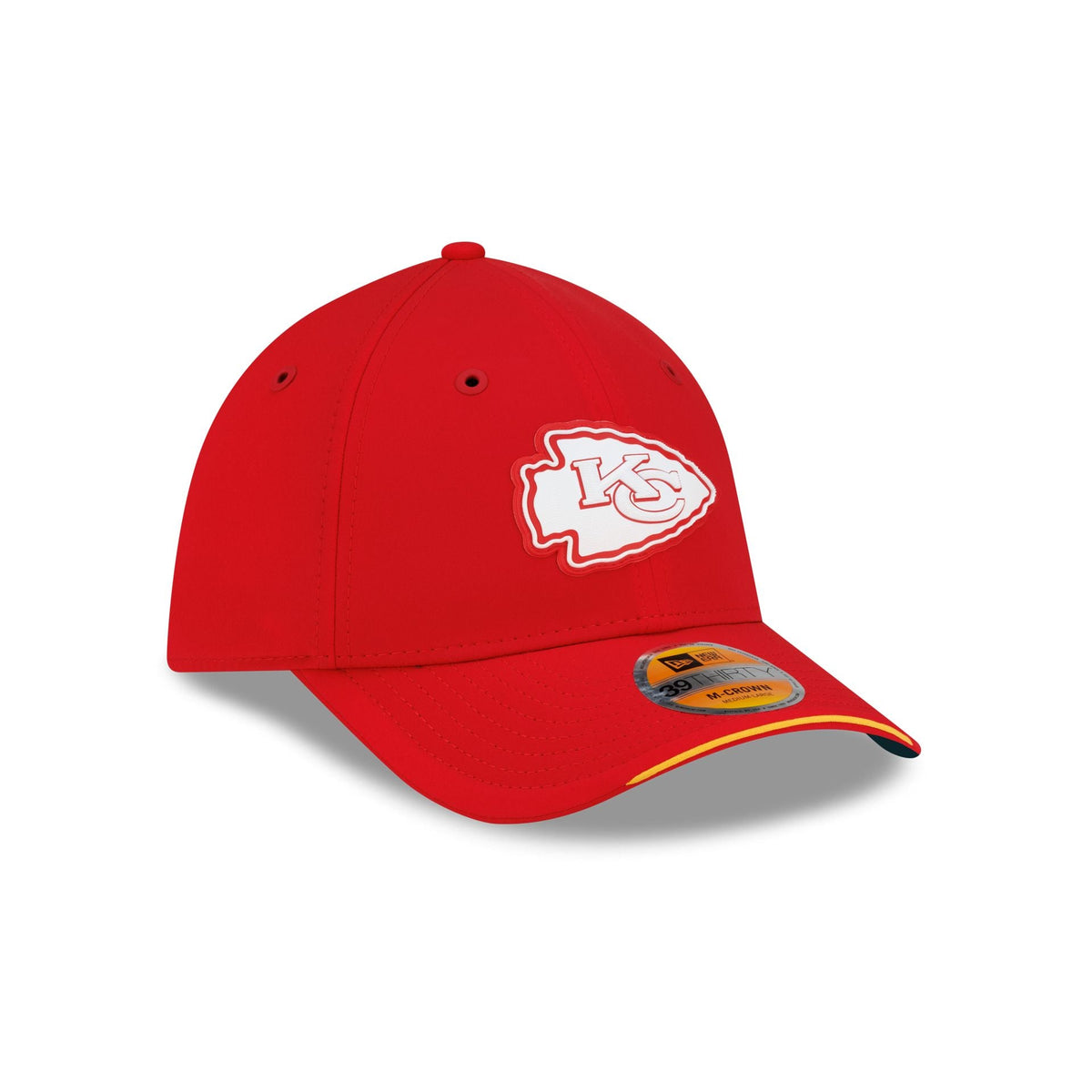 New Era Kansas City Chiefs 2026 Sideline 39THIRTY M-Crown stretch fit hat three-quarter right