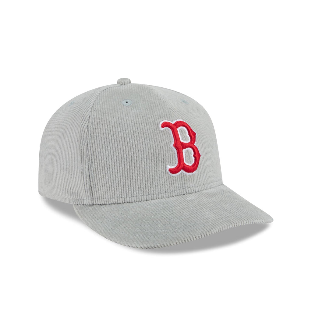 New Era Boston Red Sox grey corduroy 59FIFTY fitted hat three-quarter right