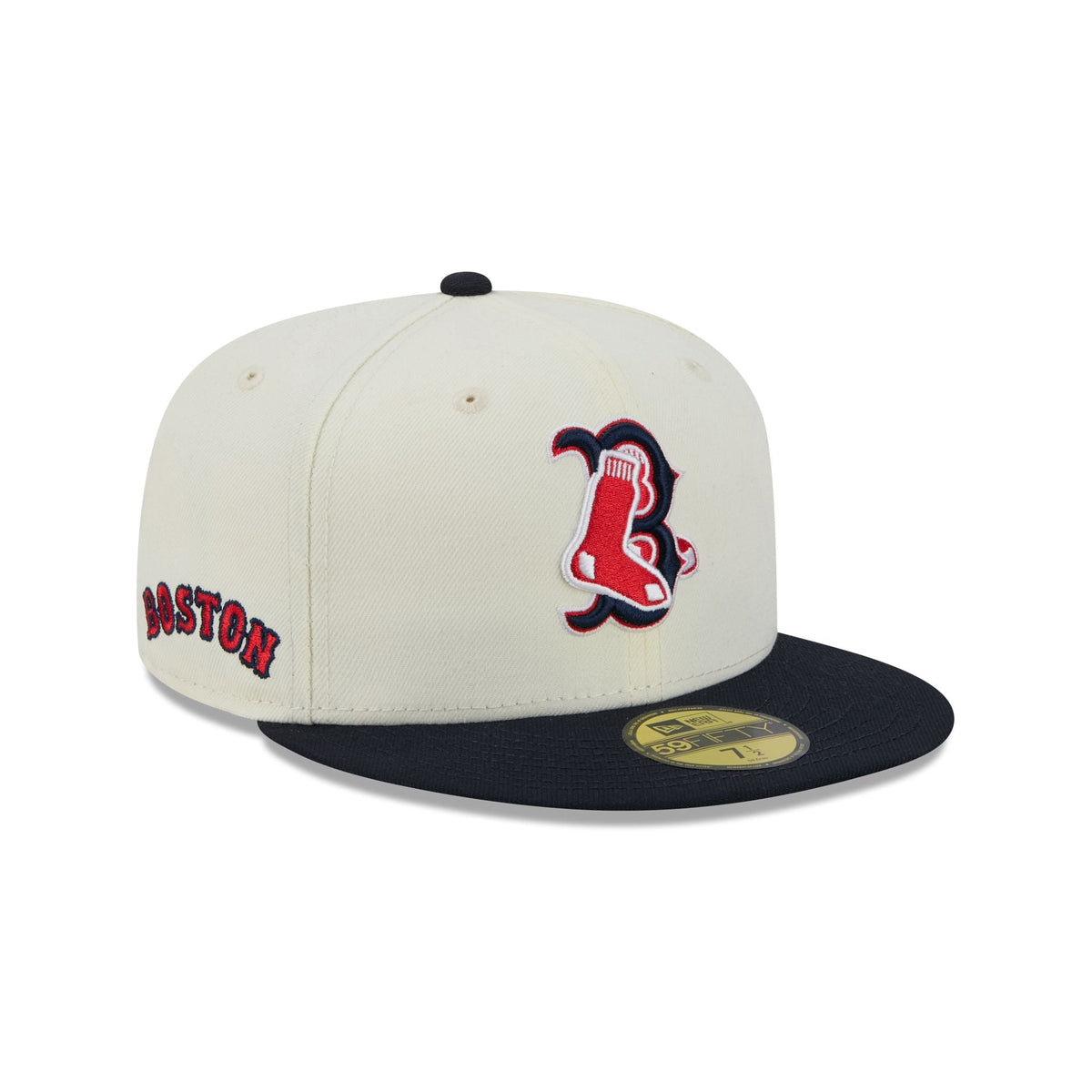 New Era MLB 2026 Deceptor 2 59FIFTY Fitted Hat - Boston Red Sox Chrome White, three-quarter right view