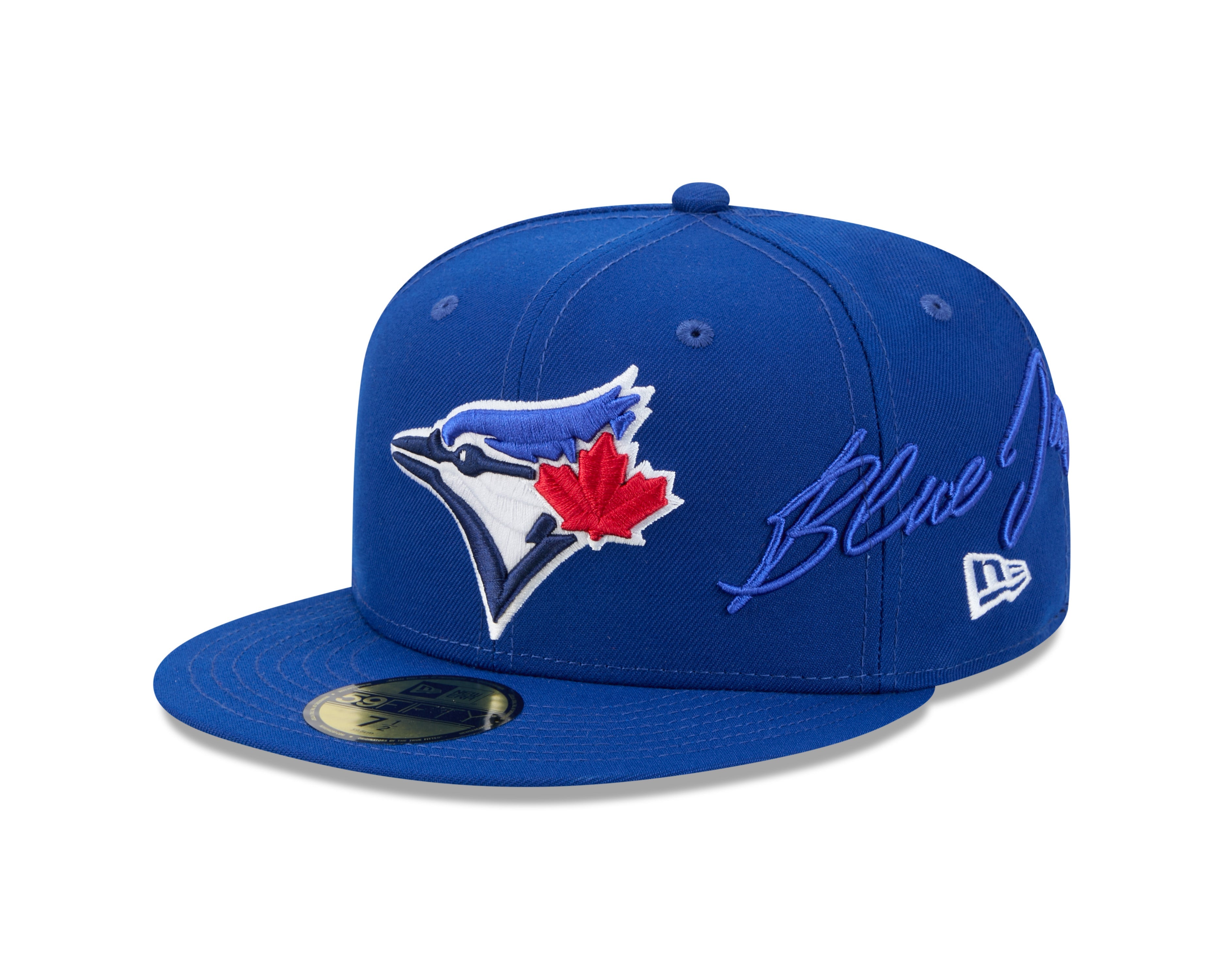 New Era Toronto Blue Jays Side Script 59FIFTY fitted hat three-quarter left