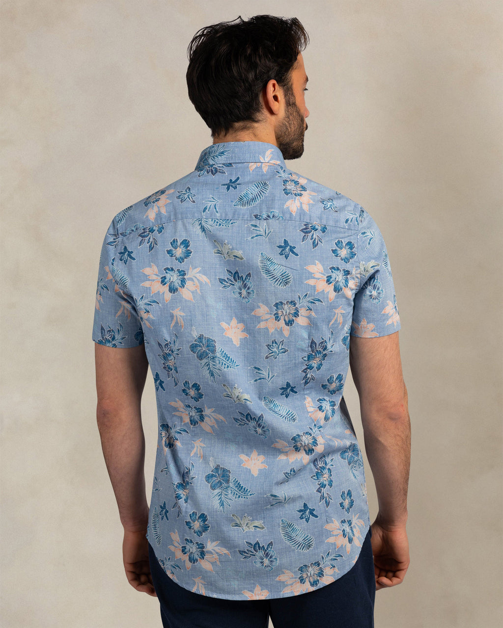 NZA 26CN543S Navy Sky short sleeve shirt - back
