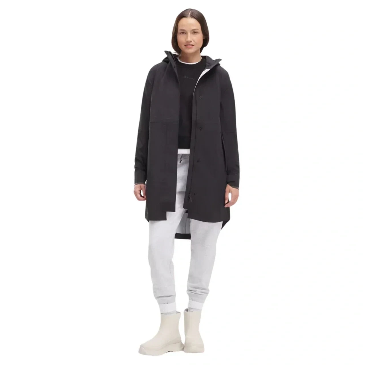 Canada Goose Women's Salida Rain Jacket Black - on model