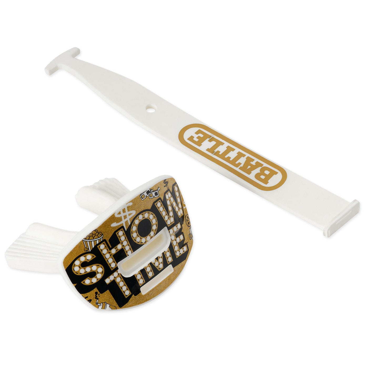 "Showtime" Speed X Football Mouthguard - WHITE/GOLD