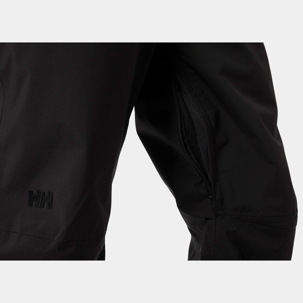 Helly Hansen Men's Legendary Insulated Bib Pant, Black, thigh vent detail