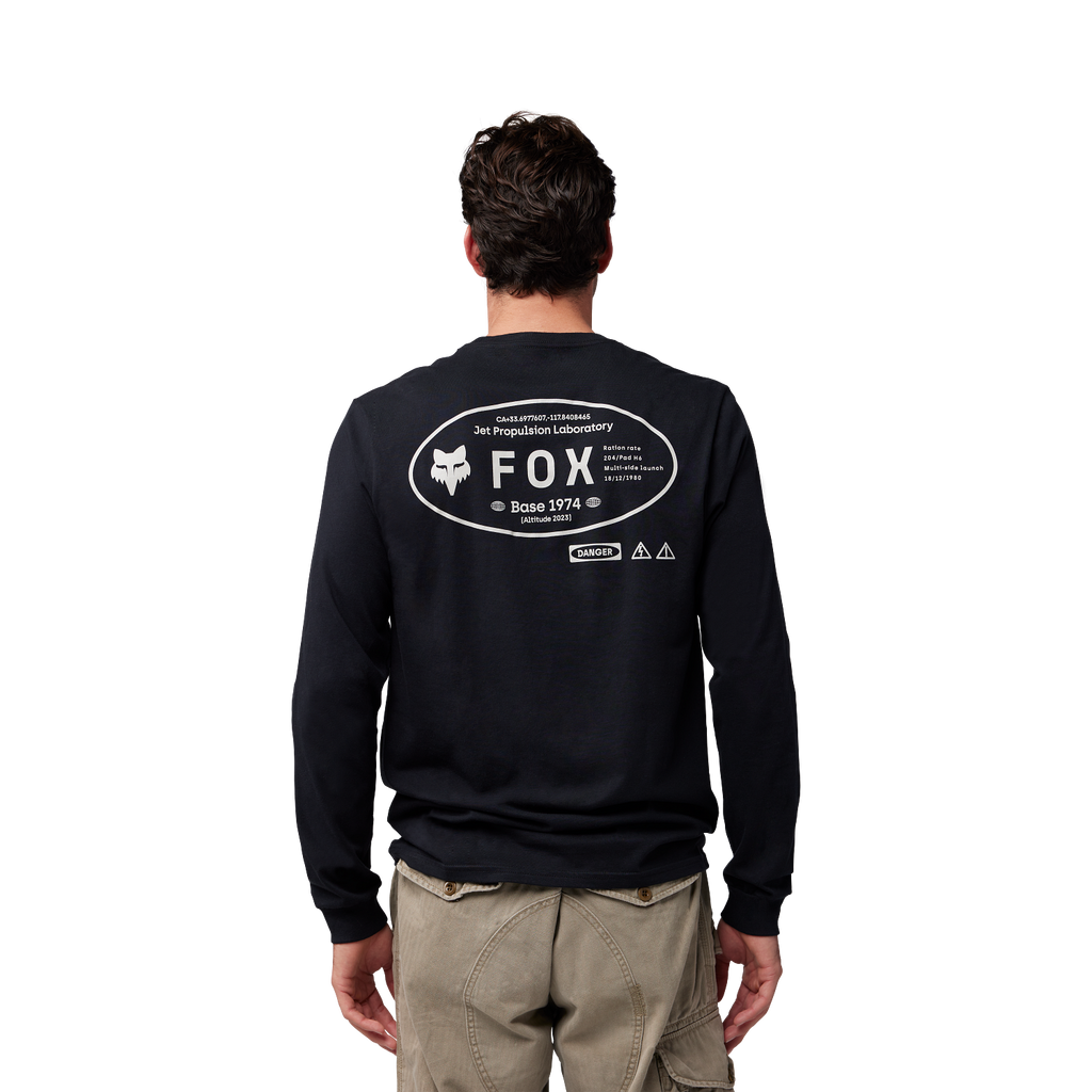 Fox Stamped Long Sleeve Premium Tee - Black - Detail