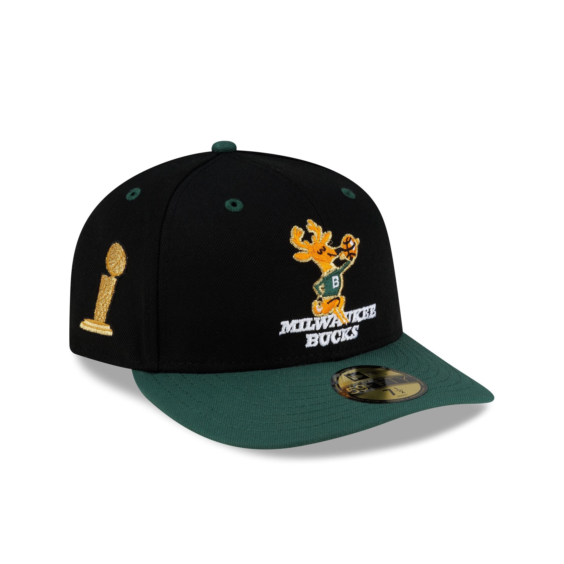 New Era Milwaukee Bucks 1971 Finals Black & Gold 59FIFTY Fitted Hat - three-quarter right