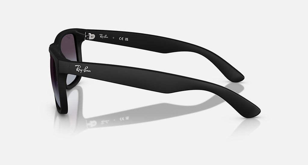 Ray-Ban Justin Classic - Matte Rubber Black / Dark Grey, side view