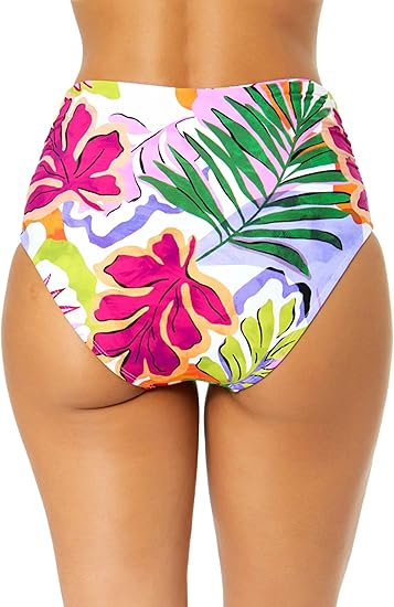 Anne Cole Women's Live In Colour Convertible High Waist Shirred Swim Bottom