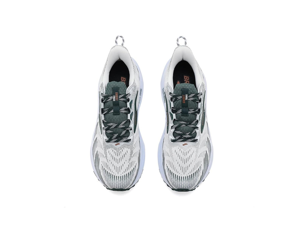 Brooks Men's Ghost Trail Running Shoes - White/Grey/Green