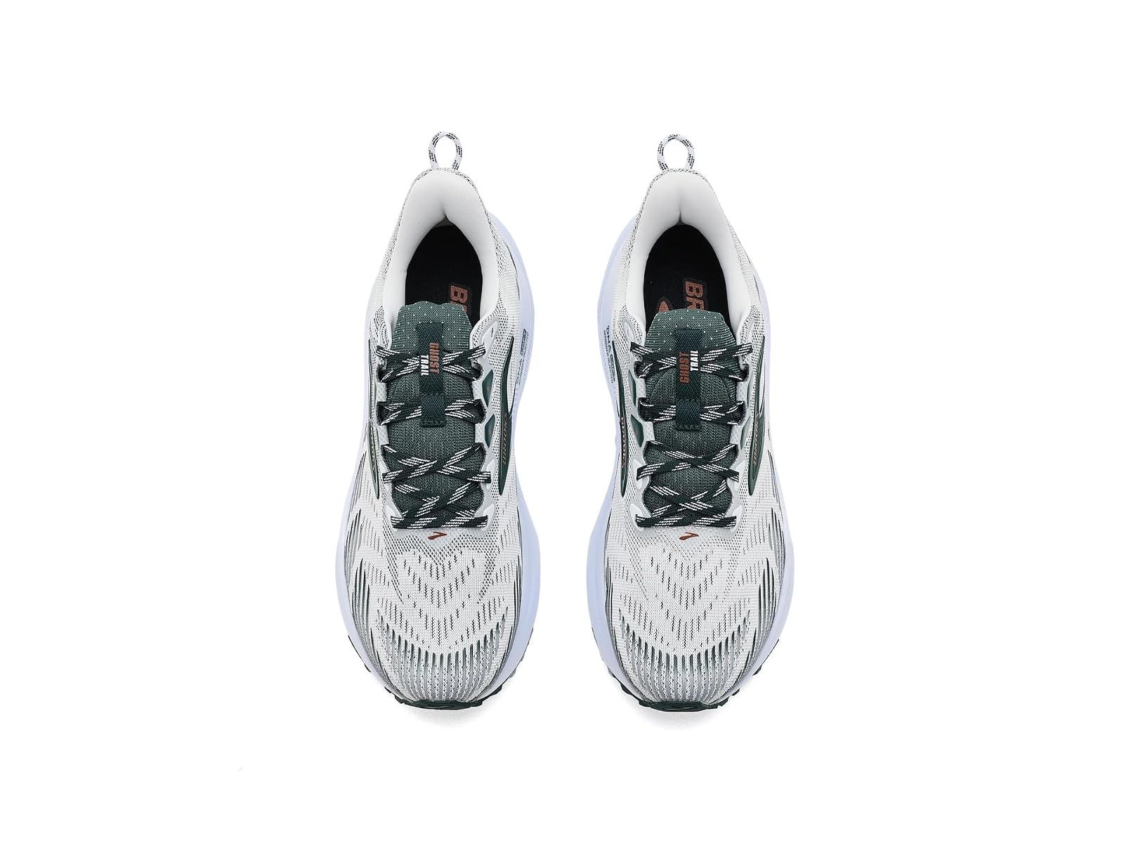Brooks Men's Ghost Trail Running Shoes - White/Grey/Green