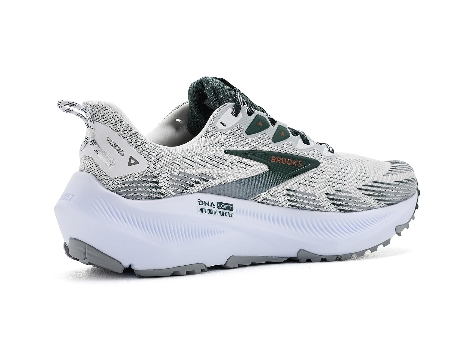 Brooks Men's Ghost Trail Running Shoes - White/Grey/Green