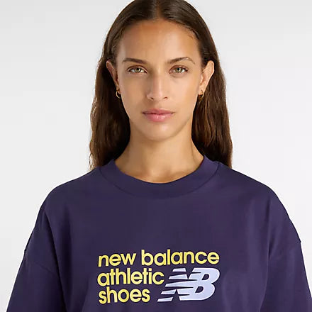 New Balance Women's Athletics Premium Chest Logo Cropped T-Shirt