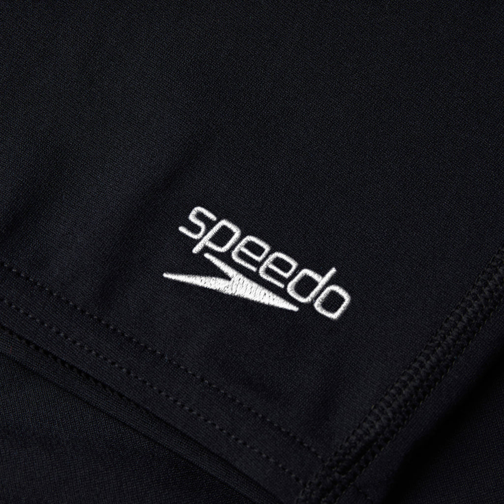 Speedo Boys' Solid Endurance+ Jammer - Black - logo detail