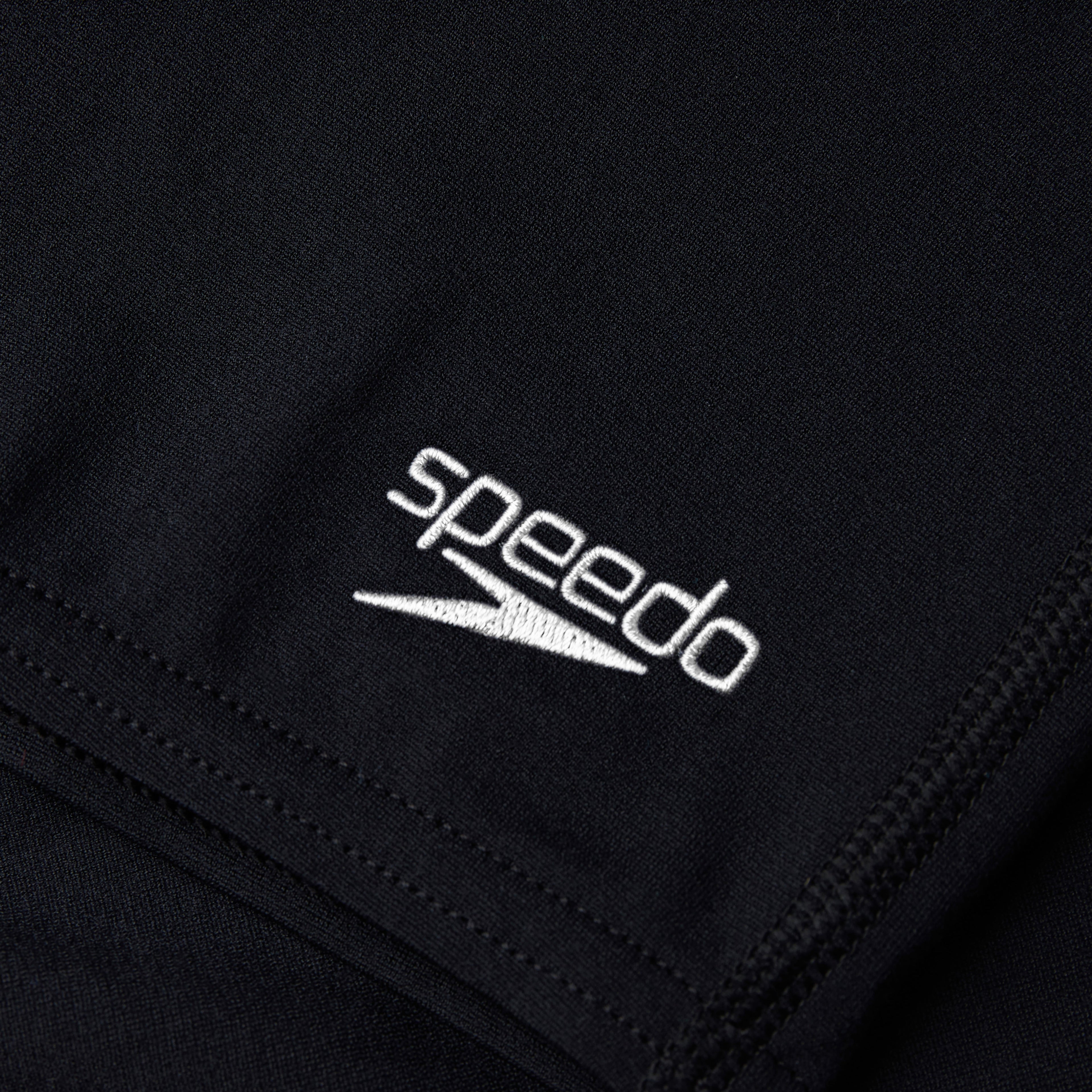 Speedo Boys' Solid Endurance+ Jammer - Black - logo detail