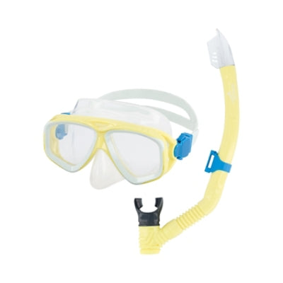 Speedo Unisex Adult Adventure Mask & Snorkle Set - BLAZING YELLOW CLEAR