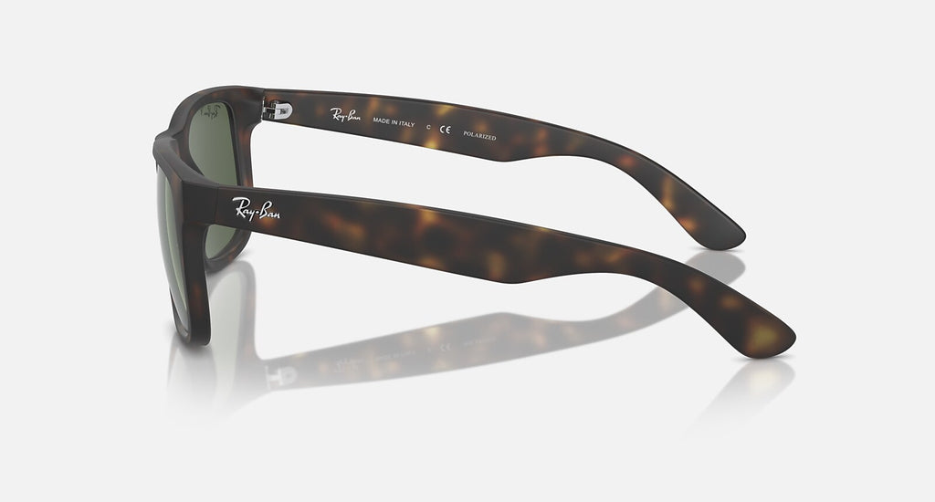 Ray-Ban Justin Classic Polarized - Matte Havana / Dark Green Polarized, side view