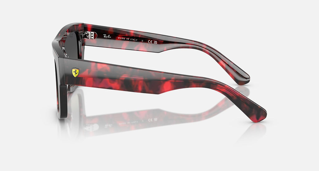 Ray-Ban RB2217M Scuderia Ferrari Collection - Polished Red Havana Frame / Grey Gradient Lenses, side view