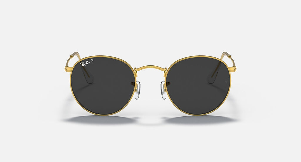 Ray-Ban Round Metal - Polished Gold / Black Polarized, front