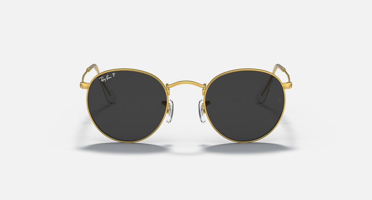 Ray-Ban Round Metal - Polished Gold / Black Polarized, front