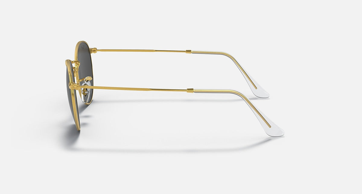 Ray-Ban Round Metal - Polished Gold / Black Polarized, side view