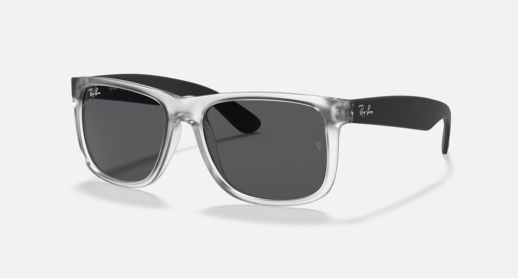 Ray-Ban Justin Classic - Matte Transparent / Grey, three-quarter view