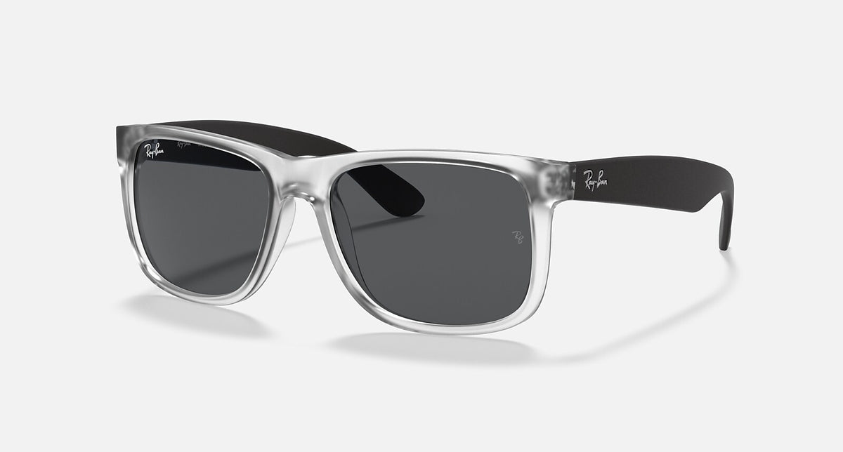 Ray-Ban Justin Classic - Matte Transparent / Grey, three-quarter view