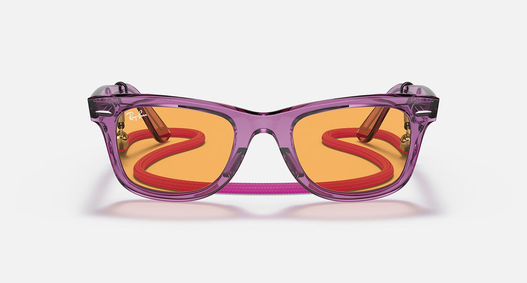 Ray-Ban Original Wayfarer - Polished Transparent Violet / Orange, front