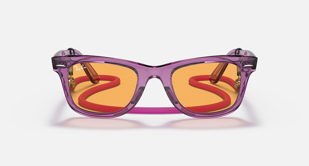 Ray-Ban Original Wayfarer - Polished Transparent Violet / Orange, front