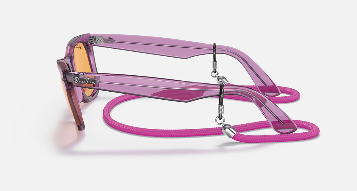 Ray-Ban Original Wayfarer - Polished Transparent Violet / Orange, side view