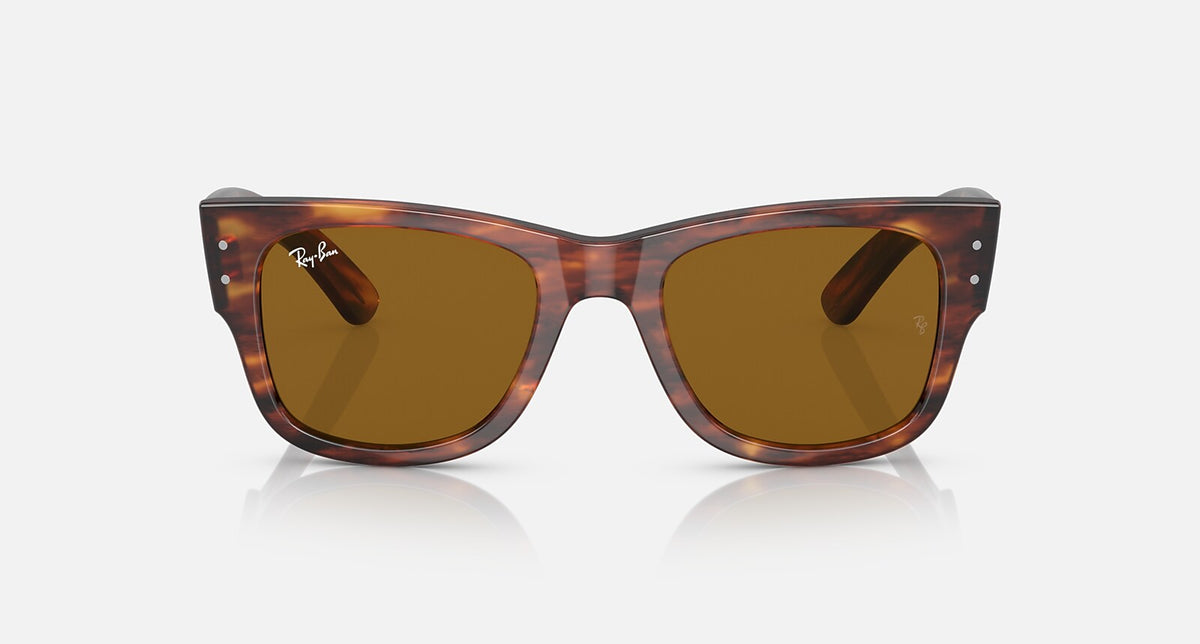 Ray-Ban Mega Wayfarer - Polished Striped Havana / Brown, front