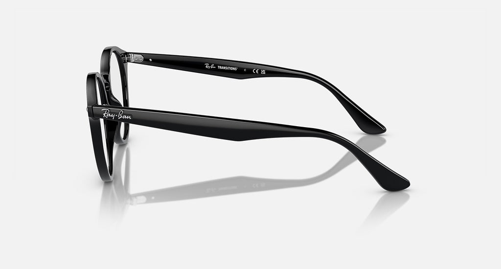 Ray-Ban RB2180 - Polished Black / Clear Blue Transitions, side view