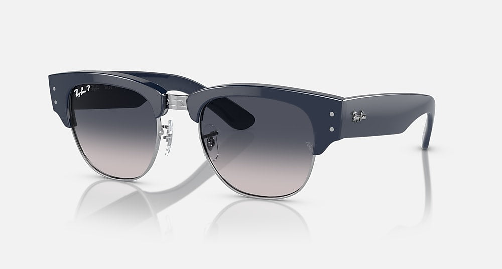 Ray-Ban Mega Clubmaster RB0316S - Polished Blue on Silver/Blue Polarized