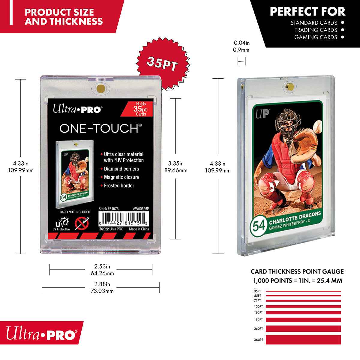 Ultra Pro 35PT UV One-Touch Magnetic Card Holder - features