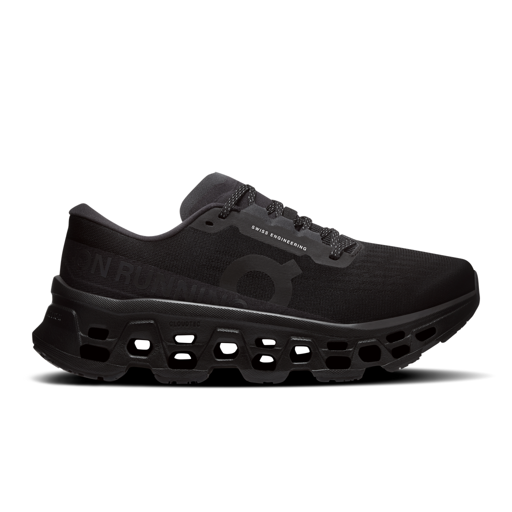 On Women's Cloudmonster 3 Wide - Black/Black