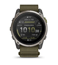 Garmin Enduro 4 GPS Smartwatch - TITANIUM/DARK OLIVE, front view