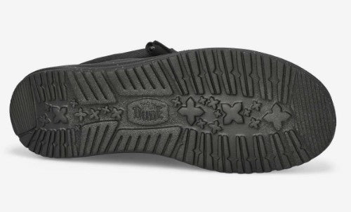 HEYDUDE Wally Stretch Canvas Black/Black outsole