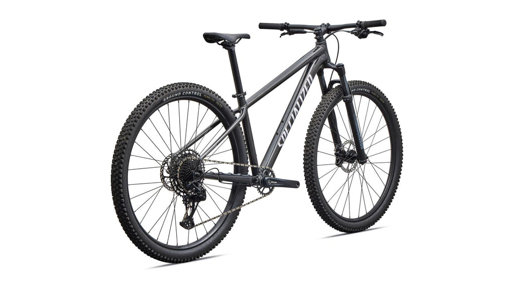 Specialized Rockhopper Expert 29 - 2027 - GLOSS CHARCOAL TINT ALUMINUM, rear three-quarter view