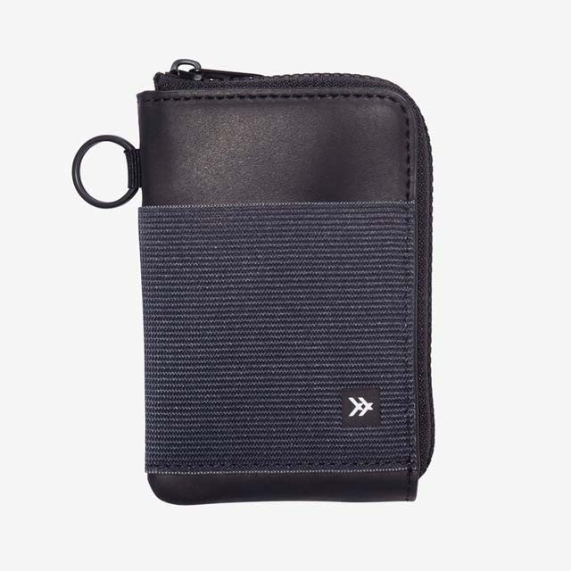 Threads Zipper Wallet Black