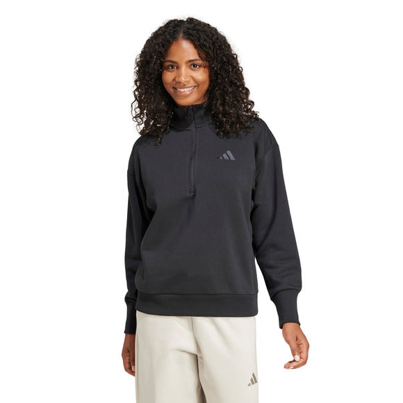 Adidas Women's ALL SZN Fleece Loose Quarter-Zip Sweatshirt