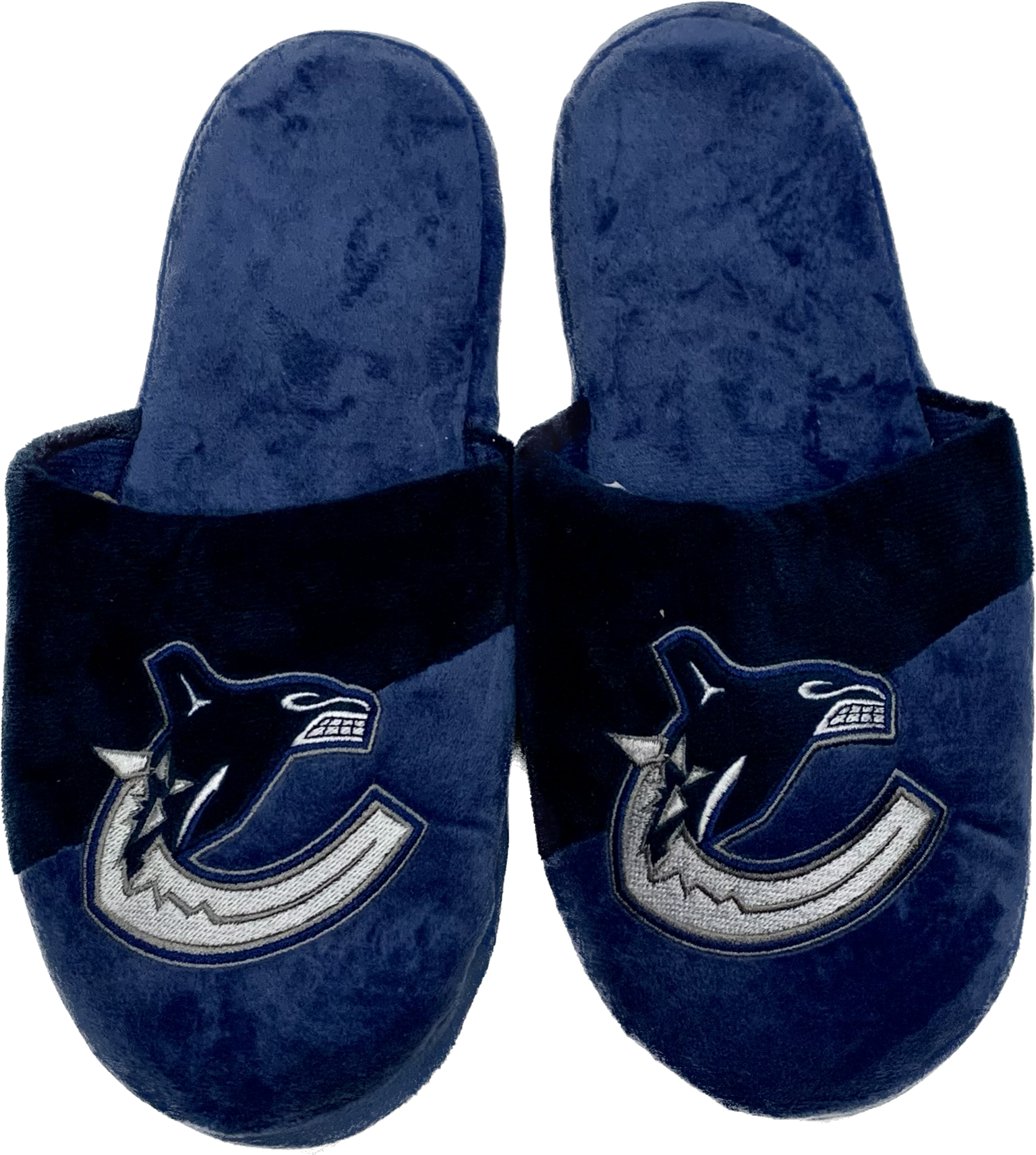 FOCO NHL Big Logo Adult Slippers- Vancouver Canucks